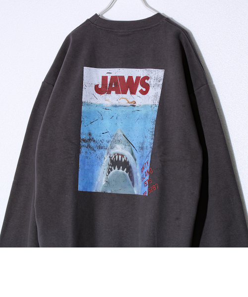 E.T. & JAWS】UNISEX ヴィンテージ風 裏起毛スウェット