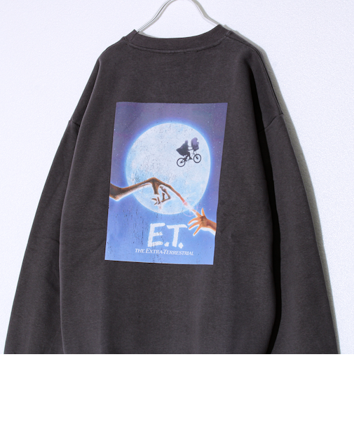 【E.T. & JAWS】UNISEX ヴィンテージ風 裏起毛スウェット