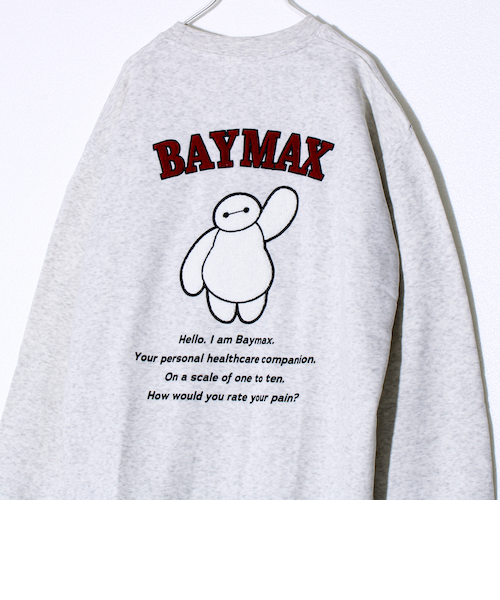 ミッキー＆ベイマックス】UNISEX サガラ刺繍 裏起毛スウェット