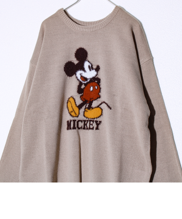 【MICKEY&JERRY】UNISEX シャギージャガードニット