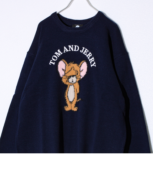 【MICKEY&JERRY】UNISEX シャギージャガードニット