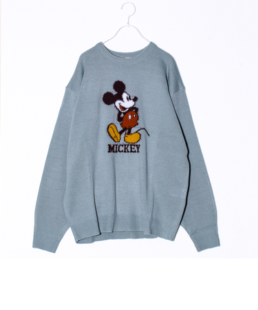 【MICKEY&JERRY】UNISEX シャギージャガードニット