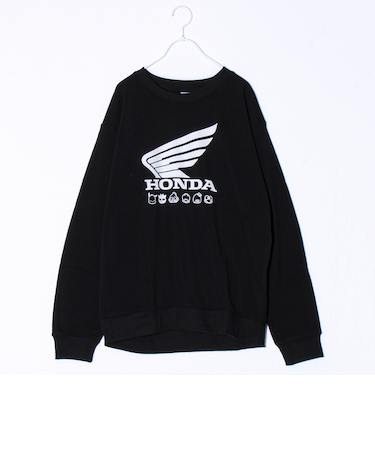【ホンダ×はぴだんぶい】UNISEX ウィング＆サークルカブ 裏起毛スウェット