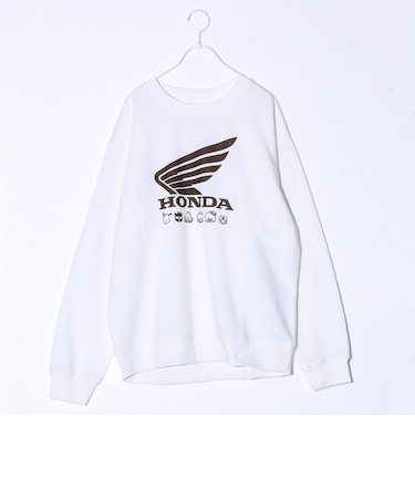 【ホンダ×はぴだんぶい】UNISEX ウィング＆サークルカブ 裏起毛スウェット