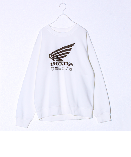 【ホンダ×はぴだんぶい】UNISEX ウィング＆サークルカブ 裏起毛スウェット