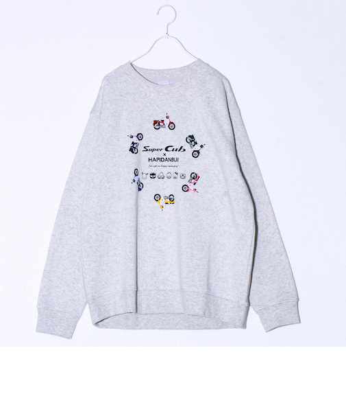 【ホンダ×はぴだんぶい】UNISEX ウィング＆サークルカブ 裏起毛スウェット
