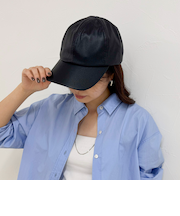 フェイクレザーキャップ