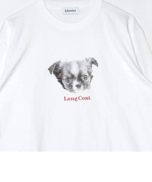 【人気シリーズ】【DOG&CAT】犬猫プリント クルーネックロンT