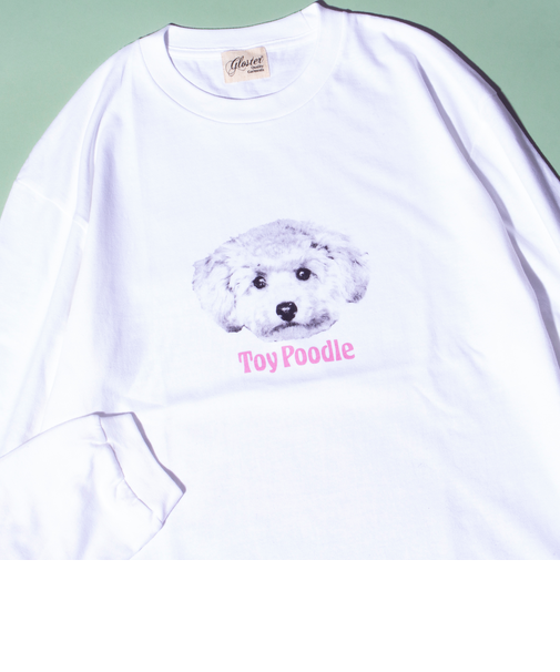 【人気シリーズ】【DOG&CAT】犬猫プリント クルーネックロンT