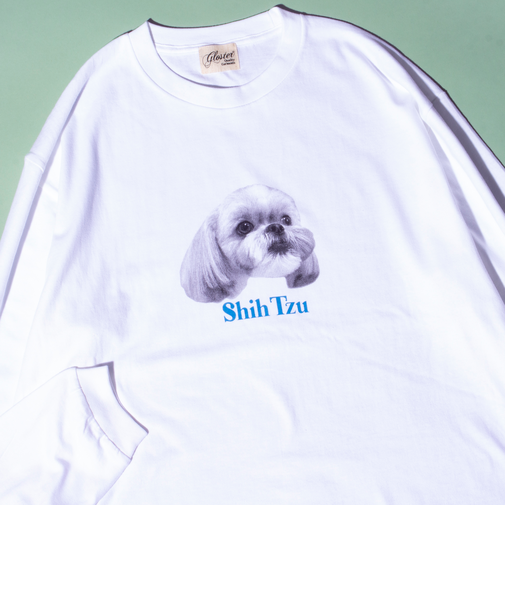 【人気シリーズ】【DOG&CAT】犬猫プリント クルーネックロンT