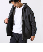 【カルボアシリーズ】UNISEX ワイドジップパーカー