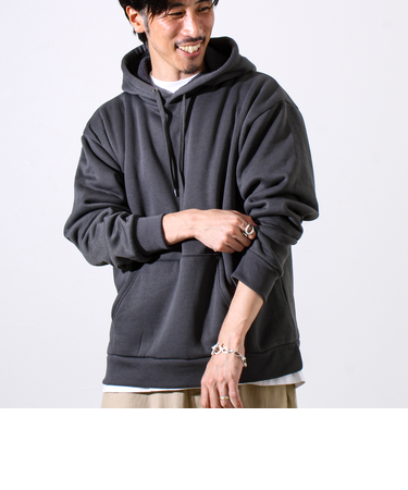 【カルボアシリーズ】UNISEX ワイドプルオーバーパーカー