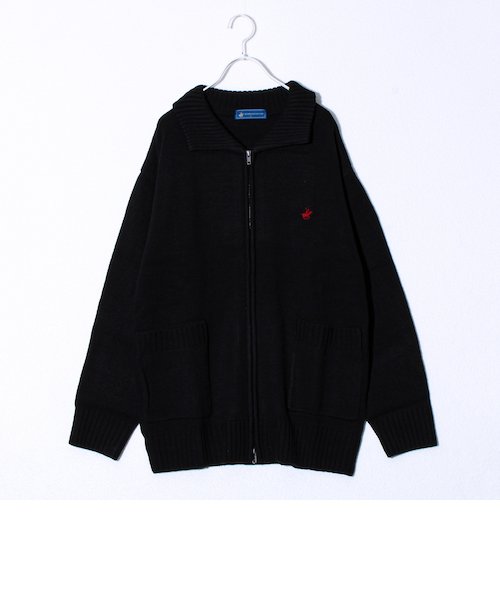 GLOSTER/グロスター】フレンチブルドッグ刺繍 フリースカーディガン