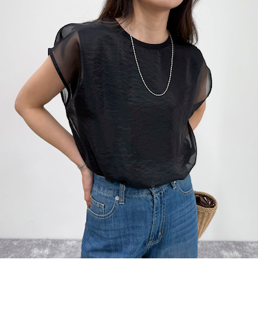 【大好評につき再販売スタート！】シアーオーガンジーレイヤードノースリーブ