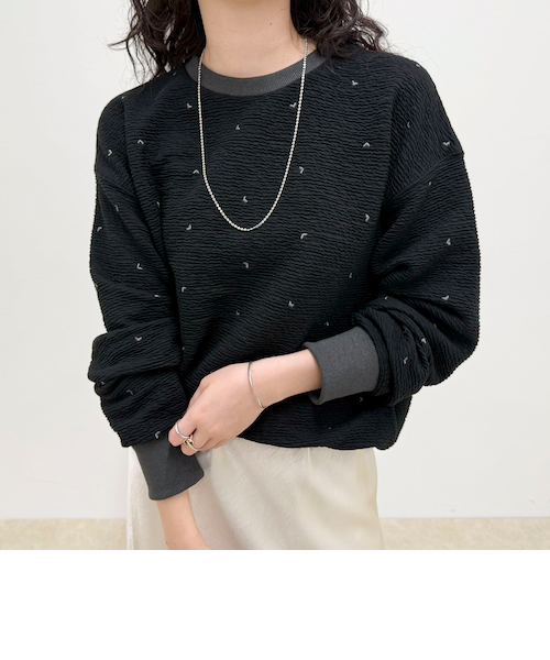 大人気リバイバル】ハート刺繍コンパクトスウェットプルオーバー