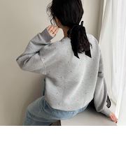 【大人気リバイバル】ハート刺繍コンパクトスウェットプルオーバー
