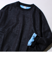 【DISCUS】UNISEX インレイ裏シャギーボンディング配色 クループルオーバー