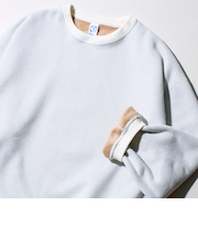 【DISCUS】UNISEX インレイ裏シャギーボンディング配色 クループルオーバー