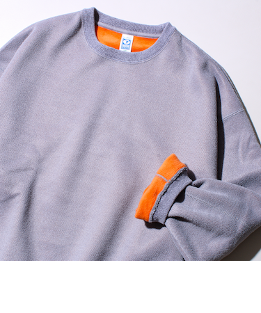 【DISCUS】UNISEX インレイ裏シャギーボンディング配色 クループルオーバー