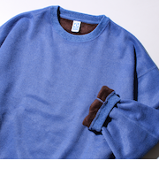 【DISCUS】UNISEX インレイ裏シャギーボンディング配色 クループルオーバー