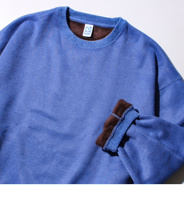 【DISCUS】UNISEX インレイ裏シャギーボンディング配色 クループルオーバー