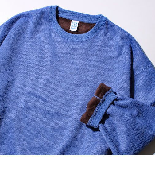 【DISCUS】UNISEX インレイ裏シャギーボンディング配色 クループルオーバー
