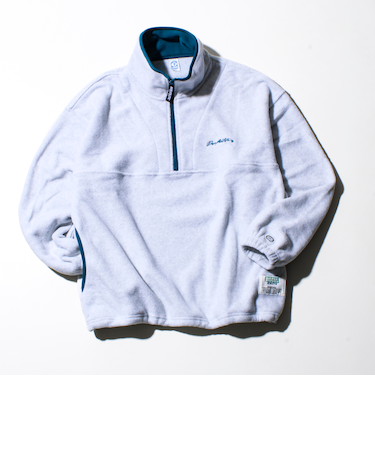 【DISCUS】UNISEX フリースパイピング配色 ハーフZIPプルオーバー