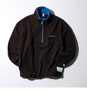 【DISCUS】UNISEX フリースパイピング配色 ハーフZIPプルオーバー