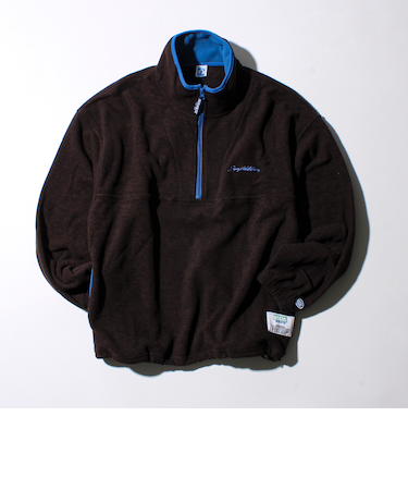 【DISCUS】UNISEX フリースパイピング配色 ハーフZIPプルオーバー