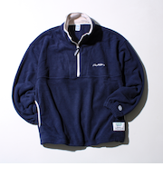 【DISCUS】UNISEX フリースパイピング配色 ハーフZIPプルオーバー