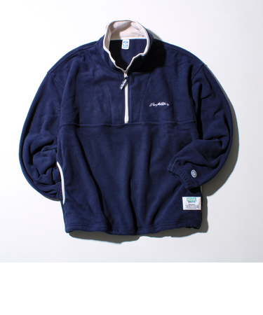 【DISCUS】UNISEX フリースパイピング配色 ハーフZIPプルオーバー