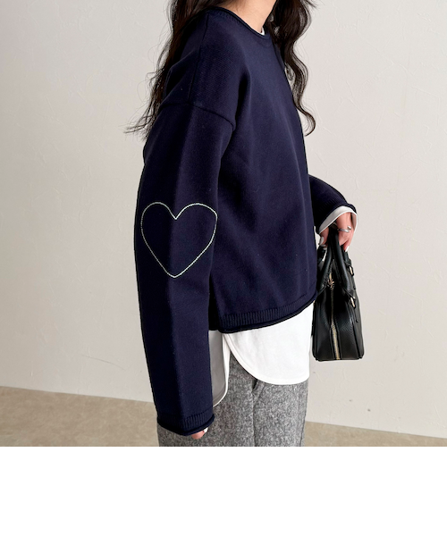 フレディエミュ（fredy emue）/【新色追加！/主役級ニット】ハートステッチニットプルオーバー 新色追加！/主役級ニット】ハートステッチニットプルオーバー