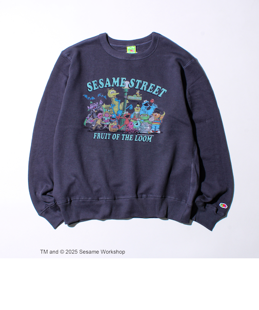 【SESAME STREET × FOTL】キャラ集合 甘編み裏毛スウェット