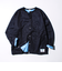 【DISCUS】UNISEX インレイ裏シャギーボンディング配色 クルーカーデ