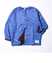 【DISCUS】UNISEX インレイ裏シャギーボンディング配色 クルーカーデ