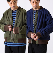 【ナイロン×フリース】2WAY リバーシブルボンバージャケット MA-1 UNISEX