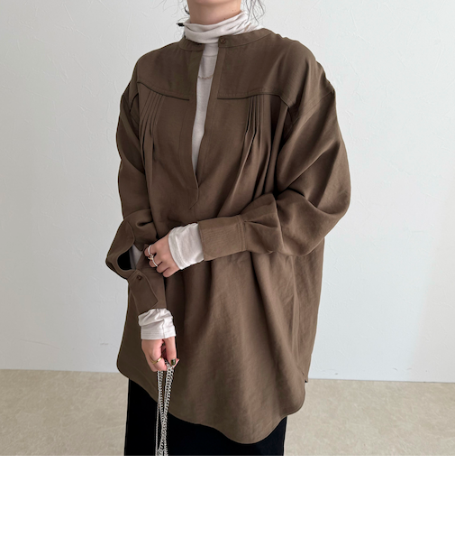 キルティングチュニックブラウス