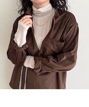 【LANCER CLOTHING CORPORATION】STANDCOLLAR SHIRTS SUEDE