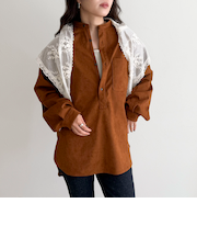 【LANCER CLOTHING CORPORATION】STANDCOLLAR SHIRTS SUEDE