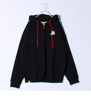 【COBMASTER/コブマスター】ギミック刺繍 裏毛ハーフジッププルオーバーパーカー