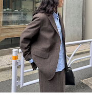 《セットアップ対応》ツィードオーバージャケット