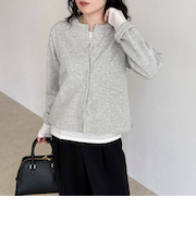 ポンチドット釦カーディガン