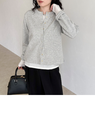 ポンチドット釦カーディガン