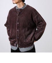 モヘヤライク シャギークルーネックカーディガン