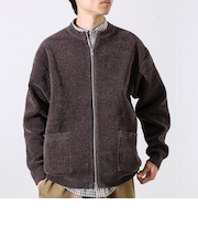 【チクチクしないニットシリーズ】モールダブルフェイス クルージップカーデ