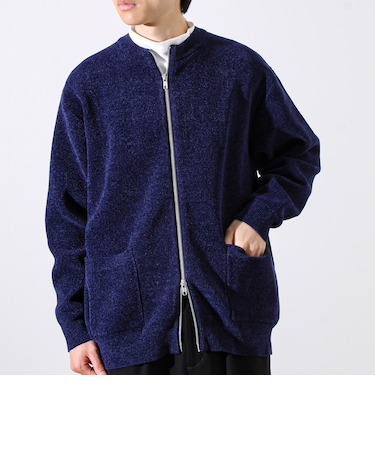 【チクチクしないニットシリーズ】モールダブルフェイス クルージップカーデ