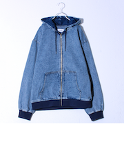 【好評につき再登場】デニムフルジップパーカー