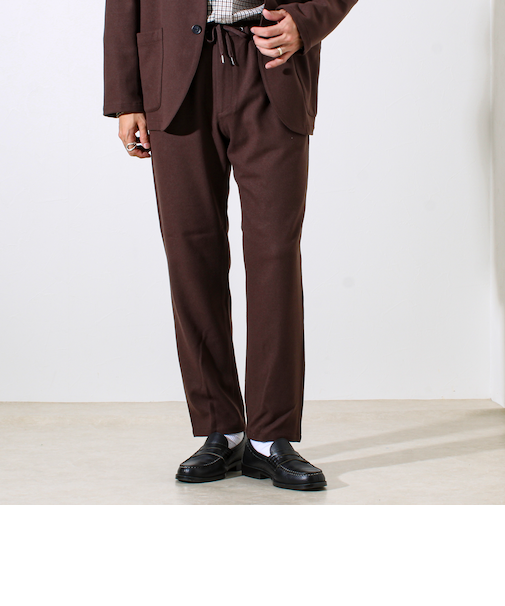 【セットアップ対応】両面起毛ストレッチイージーパンツ