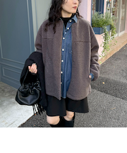 ボアノーカラーブルゾン