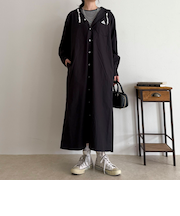 【GEVACO/ゲバコ】フーディーシャツワンピース